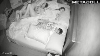 Amateur couple fuck in their daughter’s room spy cam