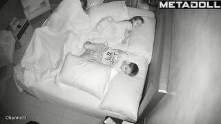 Amateur couple fuck in their daughter’s room spy cam