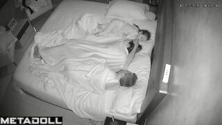 Real amateur Irish couple having sex wildly in their bed spy cam record