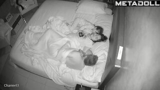 Real amateur Irish couple having sex wildly in their bed spy cam record