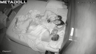 Real amateur Irish couple having sex wildly in their bed spy cam record