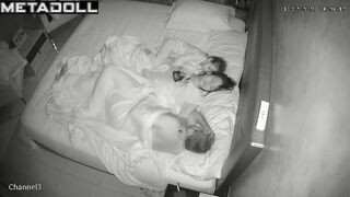 Real amateur Irish couple having sex wildly in their bed spy cam record