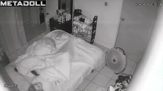 Fat blonde woman rubs her hairy pussy voyeur cam