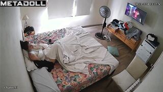 Skinny brunette wife is masturbating to orgasm hidden IP cam