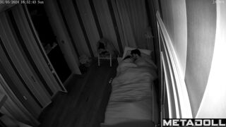 Tanned Russian brunette wife forces her husband to cum spy cam