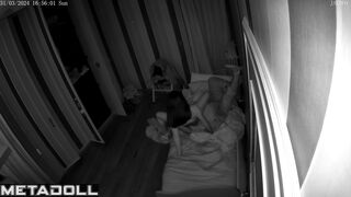 Tanned Russian brunette wife forces her husband to cum spy cam