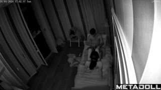 Tanned Russian brunette wife forces her husband to cum spy cam