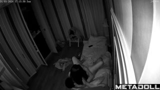 Tanned Russian brunette wife forces her husband to cum spy cam