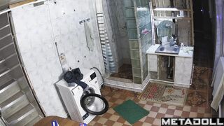 Shower spy cam with my mature mom
