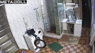 Shower spy cam with my mature mom