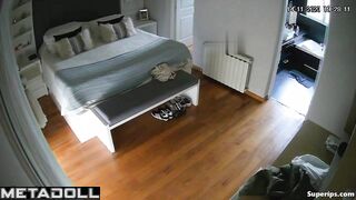 Mature blonde woman is naked in her room