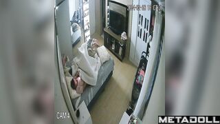 Big tits blonde wife masturbates while being filmed voyeur IP cam