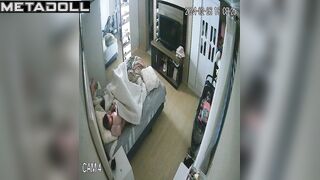 Big tits blonde wife masturbates while being filmed voyeur IP cam