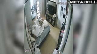 Big tits blonde wife masturbates while being filmed voyeur IP cam