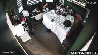 Innocent redhead aunt rubs her pussy hard voyeur cam