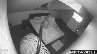 Romanian mature couple having sex wildly in their bed spy cam