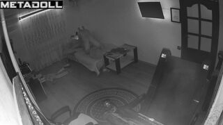Real amateur couple fuck on the couch hidden cam