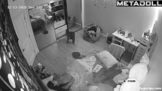 Brunette girl masturbates watching amateur porn