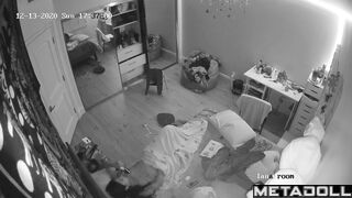 Brunette girl masturbates watching amateur porn