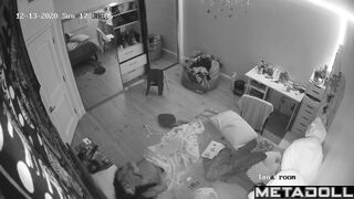 Brunette girl masturbates watching amateur porn