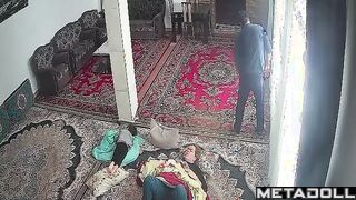 New couple fuck in their bed wildly voyeur cam