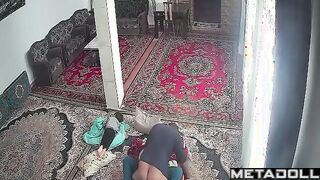 New couple fuck in their bed wildly voyeur cam