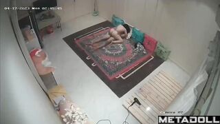 Amazing Saudi married coiple having sex hard in their bed spy cam