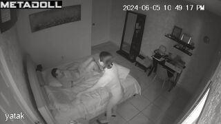 Horny Irish brunette wife gives her husband a blowjob spy cam record