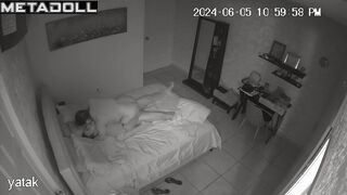 Horny Irish brunette wife gives her husband a blowjob spy cam record