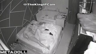 Real Swedish new couple having sex on the couch hidden IP cam