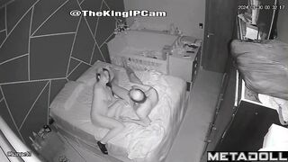 Real Swedish new couple having sex on the couch hidden IP cam