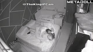 Real Swedish new couple having sex on the couch hidden IP cam