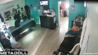 Mature French couple fucks in a tattoo studio