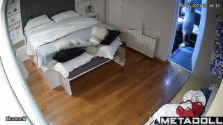 Gorgeous British woman gets dressed in her room
