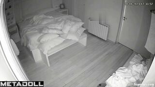 Gorgeous British woman gets dressed in her room