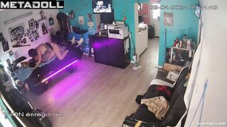 Mature rocker couple fucks on a stretcher