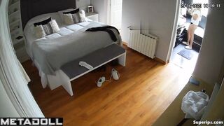 Teen girl changes her clothes in her mom’s room