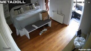 Teen girl changes her clothes in her mom’s room