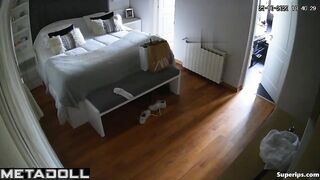 Teen girl changes her clothes in her mom’s room