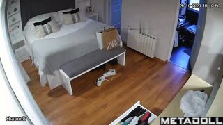 Teen girl changes her clothes in her mom’s room