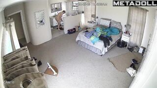 Perverse Irish blonde woman changes her clothes in her room