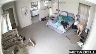 Perverse Irish blonde woman changes her clothes in her room