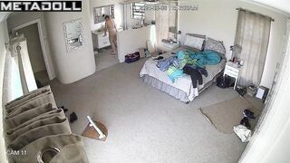 Perverse Irish blonde woman changes her clothes in her room