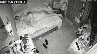 Married couple having sex in their messy room hidden IP cam