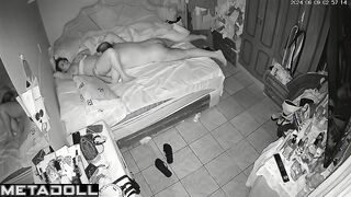 Married couple having sex in their messy room hidden IP cam