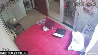Mature Brazilian woman naked in her room