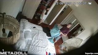 Stepdad massages his naked daughter