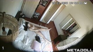 Naked Latina teenage girl masturbates