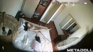 Naked Latina teenage girl masturbates