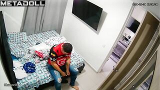 Skinny Belgian brunette woman changes her wet and dirty panties before having sex